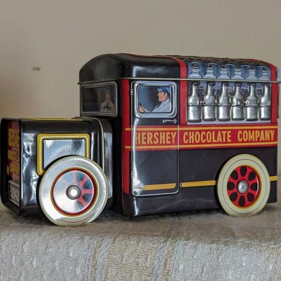 Vintage Hershey Vehicle Series Tin Canister Milk Truck Chocolate 7X4.5X3.5 - Picture 2 of 10